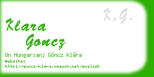 klara goncz business card