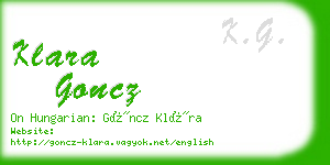 klara goncz business card